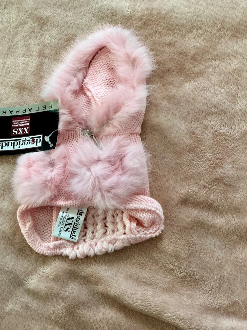 Doggiduds pink faux fur sweater